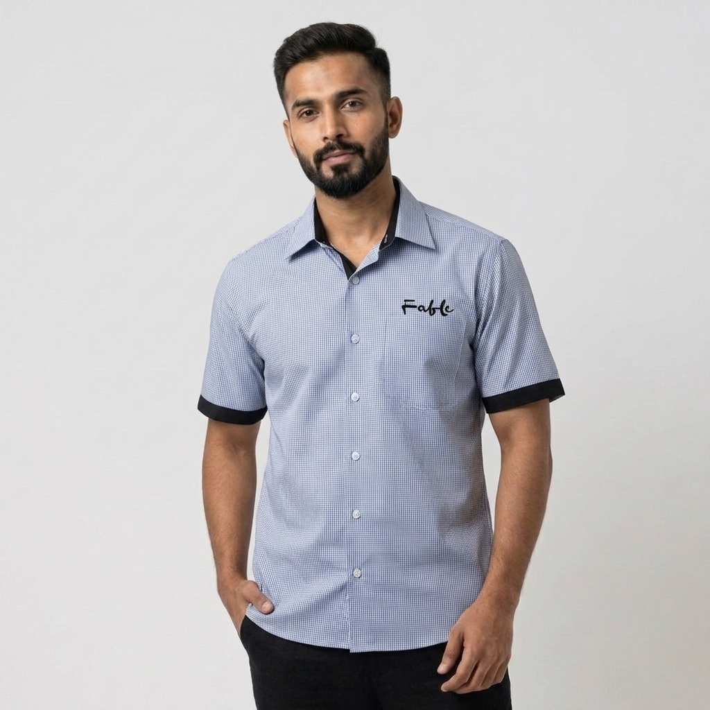 FABLE Half Sleeves English Collar Shirt