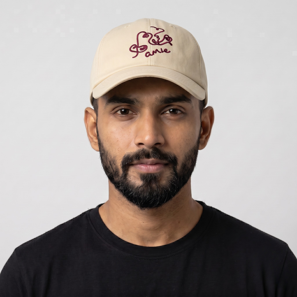 PIQUE Denim Caps with Embroidery